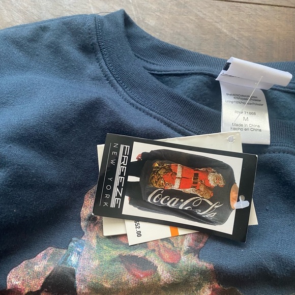Freeze Blue Coca Cola Santa Crewneck Sweater - Picture 3 of 10